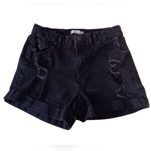 Rue 21 Womens Black Denim Shorts SIZE 12